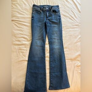 American Eagle Blue Flare Wide Leg Jeans